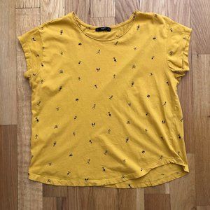 Mango Patterned Yellow T-Shirt
